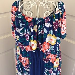 Soma Blue Floral Maxi Dress. XL. Lightly worn.